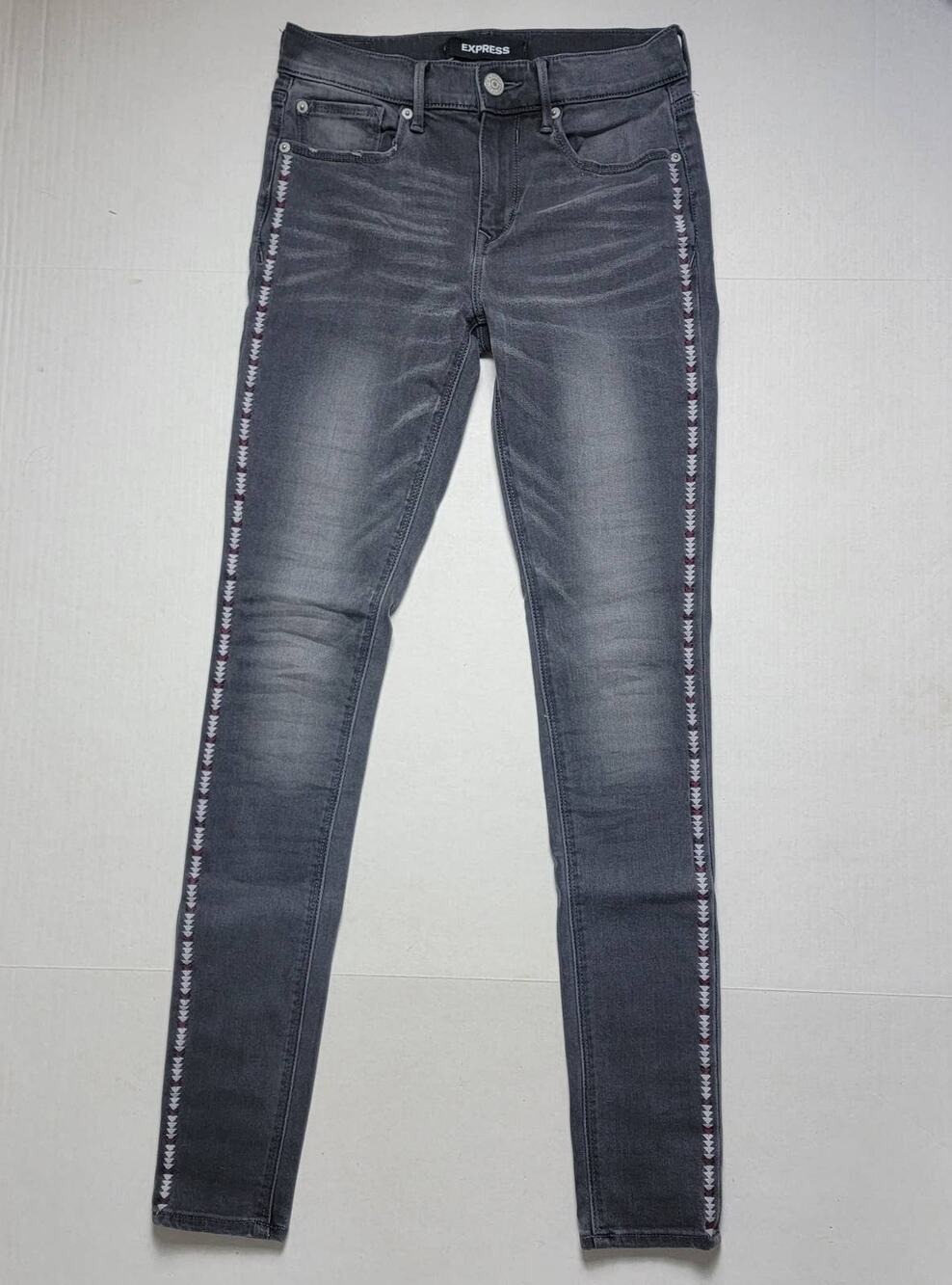 Express Grey Skinny Jeans Size 4L